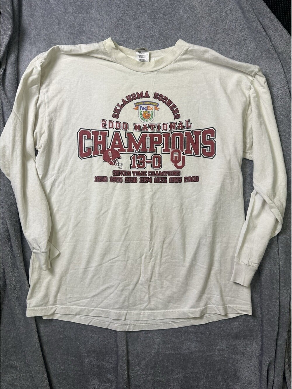 Vintage 2000 Oklahoma Sooners National Champions Shirt XL OU Football Tee
